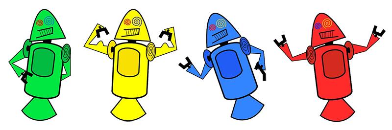 imagens demonstrativas dos primeiros robos do android